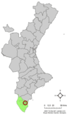 Localización de Formentera del Segura respecto a la Comunidad Valenciana