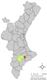 Localización de Penáguila respecto a la Comunidad Valenciana