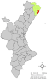 Localización de Peñíscola respecto a la Comunidad Valenciana