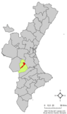 Localización de Quesa respecto a la Comunidad Valenciana