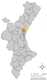 Localización de Segart respecto a la Comunidad Valenciana