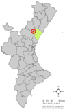 Localización de Sueras respecto a la Comunidad Valenciana