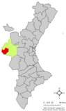 Localización de Venta del Moro respecto a la Comunidad Valenciana