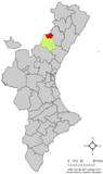 Localización de Villahermosa del Río respecto a la Comunidad Valenciana