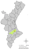 Localización de Pobla del Duc respecto a la Comunidad Valenciana