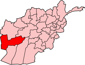Mapa de la provincia de Farāh