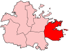 Localización de Saint Philip en la isla de Antigua.