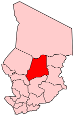 Map of Chad showing Batha