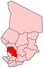 Map of Chad showing Chari-Baguirmi