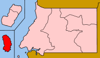 Mapa de Guinea Ecuatorial mostrando la provincia Annobón.
