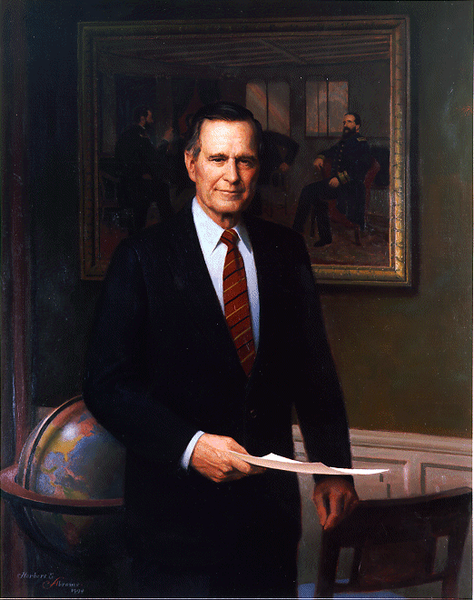 Retrato de George H. Bush.