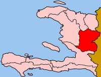 Map of Haiti showing Centre department.