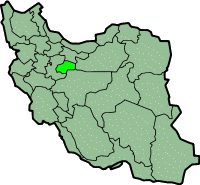 Mapa que muestra la provincia iraní de Qom
