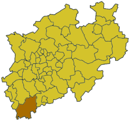 Lage des Kreises Euskirchen en Renania del Norte-Westfalia