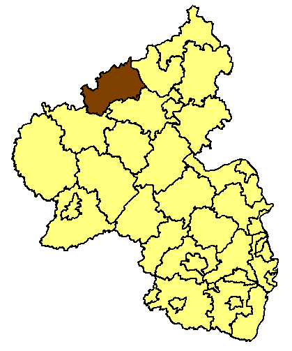 Lage des Landkreises Ahrweiler in Rheinland-Pfalz