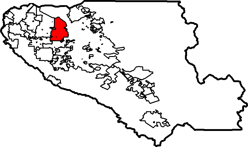 Localización de Santa Clara respecto al condado homónimo.