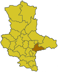 Lage des Landkreises Bitterfeld in Sachsen-Anhalt