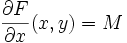 \frac{\partial F}{\partial x}(x, y) = M
