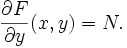 \frac{\partial F}{\partial y}(x, y) = N.
